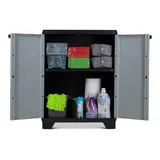 Kis Kunststoffschrank Linear Nieder 90 x 68 x 39 cm grau/schwarz