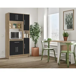 TemaHome Louise Küchenschrank 91,4 x 40 x 180 cm Weiß/Eiche Holz