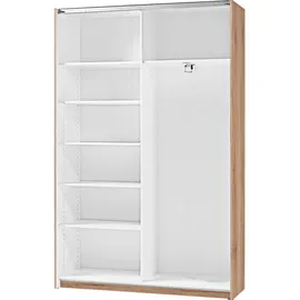 SchlafKONTOR Schwebetürenschrank Heimo/Fast 125 x 196 x 38 cm Beige