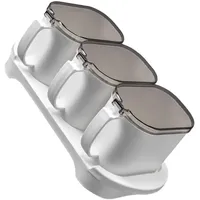 BEBEMOKO Gewürzbehälter Satz Aus Glas Mit Klarem Sichtdeckel Und Löffel Versiegelte Küchenbehälter Für Salz Und Gewürze Hitze Und Korrosionsbeständig Für Haushalt Und Gastronomie