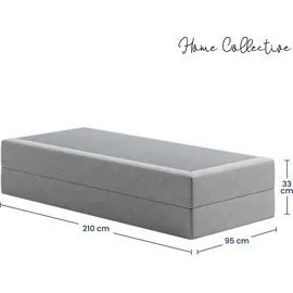 home collective Boxspringbett 90 x 200 cm H2 Grau