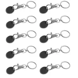 ohne Markename 10x Metall Schlüsselanhänger mit Einkaufschip / Farbe: schwarz - Einkaufschip