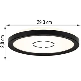 Briloner LED Deckenleuchte 1-flammig rund schwarz 18W