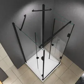 Buylando Glaswerk Westfalen Duschkabine rechteckig 80 x 195 cm schwarz transparent