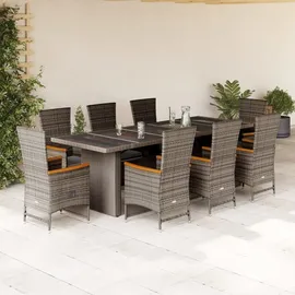 vidaXL Garten-Essgruppe 9-tlg. Grau