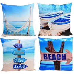 Dekokissen BEACH - Maritime Dekoration Sofakissen Zierkissen GEFÜLLT - 48x48