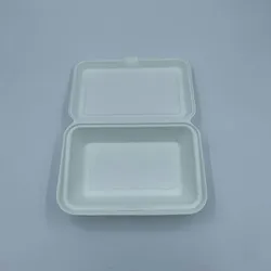 50x Bio Menü-Box weiß 250 x 162 x 63 mm aus Zuckerrohr |  Lebensmittel Behälter Einweg | kompostierbar auslaufsicher