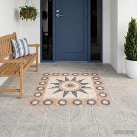 vidaXL Mosaikfliesen Blütenmuster Mehrfarbig 120 x 120 cm