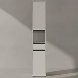 KADIMA DESIGN HAMBURG Hochschrank 33 x 181 x 34 cm Steingrau Kunststoff/Metall