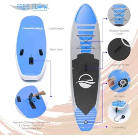 SereneLife Stand Up Paddling Board Set 320 x 80 x 15 cm blau