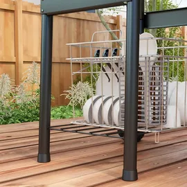 Outsunny Holzkohlegrill Grillwagen schwarz