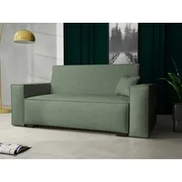 MIRJAN24 Schlafsofa Viva Duo III, mit Bettkasten und Schlaffunktion, inkl. Kissen, Holzfüße, Wellenfeder, 3 Sitzer grün