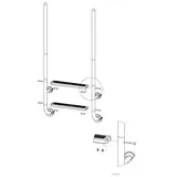 Eichenwald Poolleiter Modell 23 Roma mit einschraubbaren Griffstangen Beckentiefe 780mm 2 Stufen