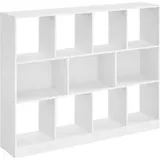 VASAGLE Bücherregal 11 Fächer Weiß