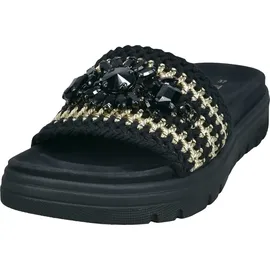 tt.bagatt BAGATT Pantoletten - Schwarz/Gold Textil Schuhgröße 38 EU