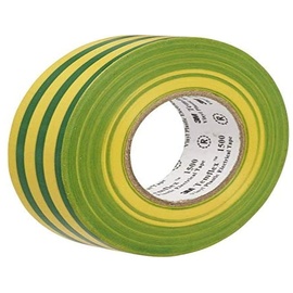 3M Temflex 1500 Vinyl Elektro-Isolierband, 19 mm x 25 m, 0,15 mm, Gelb/Grün TEMFLEX150019X25GY