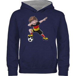 Shirtracer Hoodie Dabbing Fußballspieler Junge Fussball EM 2024 Kinder blau|grau