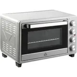 Homcom Minibackofen 32l 1600 W silber inkl. Backblech + Grillrost + Krümelblech