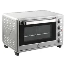 Homcom Minibackofen 32l 1600 W silber inkl. Backblech + Grillrost + Krümelblech