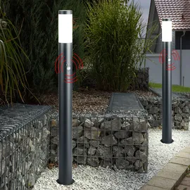 V-Tac Außen Steh Lampe Edelstahl mit Bewegungsmelder IP44 anthrazit