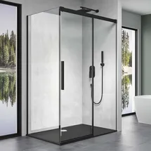 doporro Duschkabine 90x130x195cm Eckdusche Rechts-oder Linkseinstieg ESG-Sicherheitsglas Klarglas Soft-Close inkl. Nano-Beschichtung