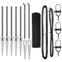 VidaXL Stahlzaunpfosten-Set Set von 2 Grau Metall, Netz 10