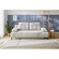 Schlafsofa JOCKENHÖFER GRUPPE "Til" Sofas Gr. B/T: 206cm x 98cm, Cord, beige (hellbeige) Wellenschaumpolster,mit Gästebettfunktion und StauraumBettkasten