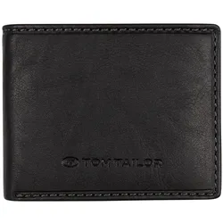 Geldbörse TOM TAILOR "LARY", schwarz, Leder, Basic, Kleinlederwaren, aus Leder im Querformat