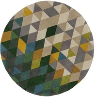 Wollteppich FLAIR RUGS "Prism" Teppiche Gr. Ø 160 cm, 10 mm, 1 St., bunt (multi) Schurwollteppiche
