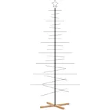 vidaXL Metall-Weihnachtsbaum zum Dekorieren Holzständer Schwarz 210 cm