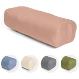 Vedara® Yoga Bolster AKAMA – Yogakissen mit Kapokfüllung für Yin Yoga – Rechteckig – Waschbarer Bezug aus 100% robuster Baumwolle – Großes Yogakissen für Restorative Yoga (Rosa, Groß)