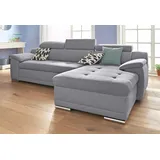 sit&more Ecksofa »Top Andiamo L-Form«, wahlweise mit Bettfunktion, inklusive Kopfteilverstellung grau