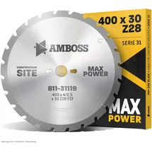Amboss Werkzeuge HM Kreissägeblatt 400 x 4,0 mm 28 Zähne