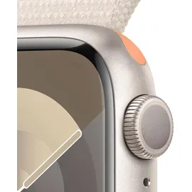 Apple Watch Series 9 GPS 41 mm Aluminiumgehäuse polarstern, Sport Loop polarstern One Size