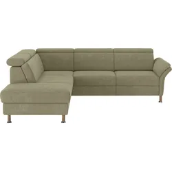 Ecksofa HOME AFFAIRE "Calypso L-Form", grün, B:259cm H:85cm T:227cm, 100% Polyester, Sofas, mit Relaxfunktion motorisch im Sofa 2,5- Sitzer