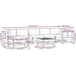 vidaXL Garten-Lounge-Set 8-tlg. braun