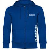 multifanshop Kapuzen Sweatshirt Jacke - Saarbrücken - Brust & Seite - Druck weiß - Sweat