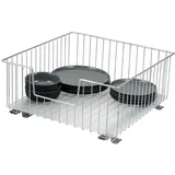 bremermann Schrank-Korbauszug 50 cm mit Einlegeboden, Küchenschublade zum Nachrüsten, Schrankauszug aus Metall, chrom