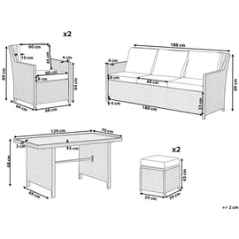 Beliani Fonti Loungeset 5-Sitzer braun/weiß