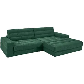KAWOLA Ecksofa Lana Cord Recamiere rechts smaragd