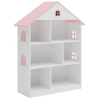 [en.casa] Kinderregal Stange 107x83x30 cm Weiß/Rosa