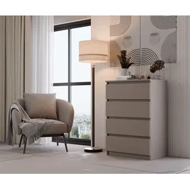 veneti Malwa M4 Kommode Schrank 4 Schubladen Lehmgrau Für Zuhause Für Büro - Grau