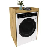 TREND WERK Waschmaschinenumbauschrank für Waschmaschine in Tiefenvarianten: 48 cm und 62 cm (Badschrank Umbauschrank für Waschmaschine & Trockner) Platzsparende Waschmaschinenverkleidung mit Stauraum braun 66 cm x 97 cm x 48 cm