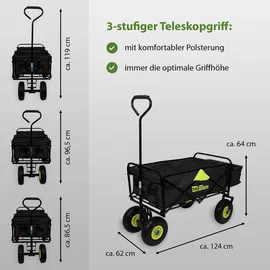 Trutzholm Bollerwagen faltbar mit Sonnendach grün/schwarz