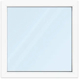Fenster 95x95 cm, Kunststoff Profil aluplast IDEAL® 4000, Weiß, 950x950 mm, einteilig festverglast, 2-fach Verglasung, individuell konfigurieren