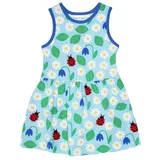 Toby Tiger Trägerkleid mit Marienkäfer und Blumen Print in blau | Gr.: 104
