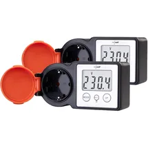 Revolt 2er-Set Outdoor-Energiekostenmesser & Stromverbrauchszähler, 3.680 W