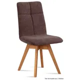 58 aufm Kessel Esszimmerstuhl Küchenstuhl drehbar (2er-Set) Dorea 47x92x60 Eiche geölt/Rosewood (Lieferung bis Verwendungsstelle, 2 St), Stabiles Gestell aus Massivholz pflegeleichter Bezug aus Microfaser braun