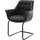 DeLife Freischwinger Kaira-Flex Echt-Leder Schwarz Freischwinger rund Schwarz