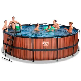 EXIT TOYS Wood Pool 450 x 122 cm inkl. Sandfilterpumpe